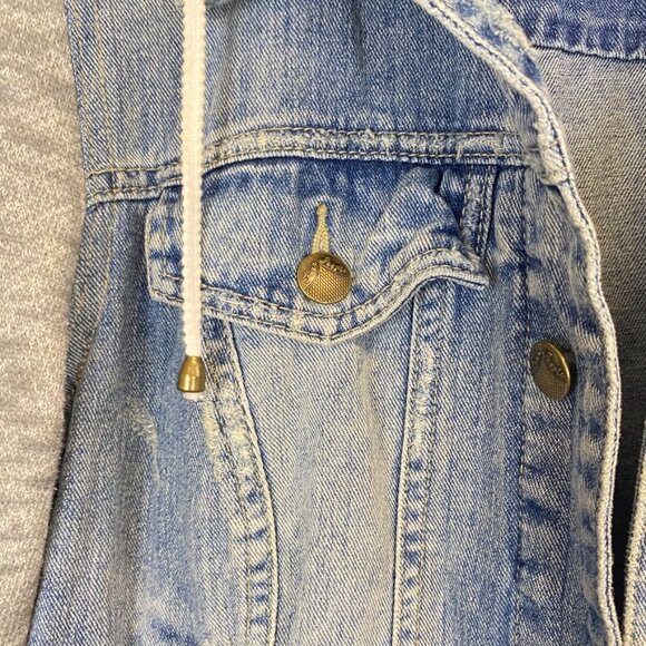 Free People Distressed Denim Jean Jacket - Picture 4 of 16